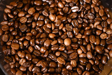 close up shot of roasted coffee beans