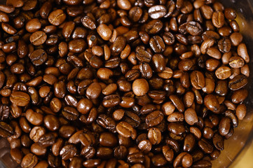 close up shot of roasted coffee beans