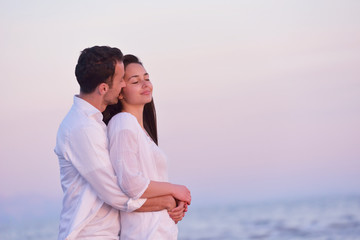 Obraz premium young couple on beach have fun