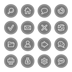 Web & internet icon set 1, grey circle buttons