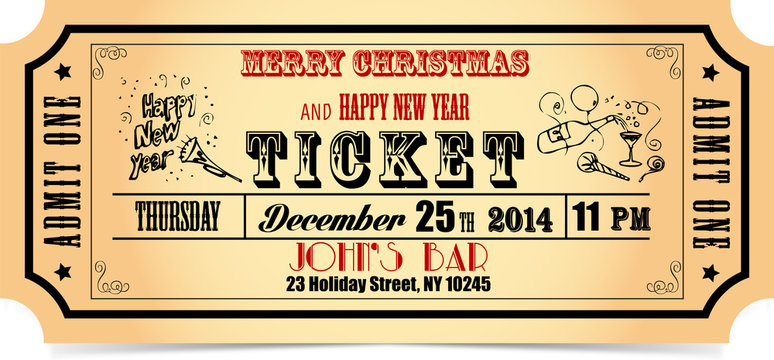 Merry X-mas and Happy New Year ticket