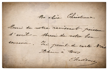 letter with handwritten text. grunge vintage cardboard