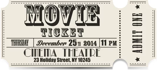 Retro-Film-Vektor-Ticket © Elena Baryshkina