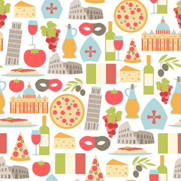 seamless pattern with Italy icons