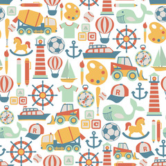 seamless pattern with child icons