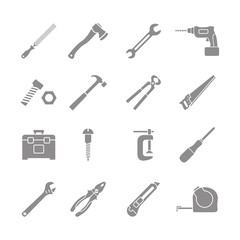 set of monochrome tools icons