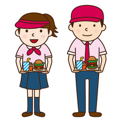 ファーストフード店のスタッフ