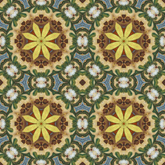 Seamless floral pattern, oil painting