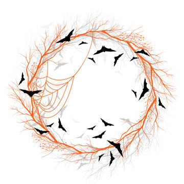 Vector Halloween Orange Wreath