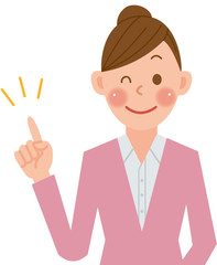 女性　指差し