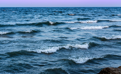 ocean wave. Sea at sunset