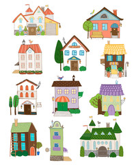 Assorted cute houses collection
