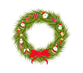 Fototapeta na wymiar Christmas decorative wreath