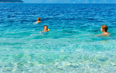 Familys summer holidays on sea (Greece).
