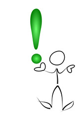 Strichmännchen mit Ausrufezeichen