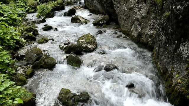 River in the gorges of Sottoguda, Dolomites