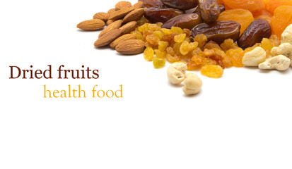 Mix of different dried fruits