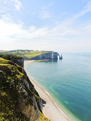 cliffs on cote d'albatre of english channel coast