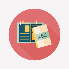 notebook flat icon with long shadow,eps10
