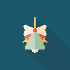 school bell flat icon with long shadow,eps10
