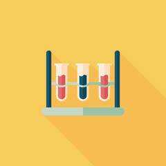 test tube flat icon with long shadow
