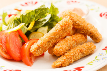 fish fingers with vegetables