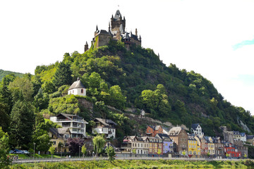 Cochem Imperial castle over Cochem town, Germany