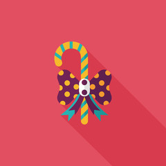 Christmas candy cane flat icon with long shadow,eps10