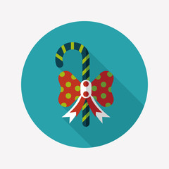 Christmas candy cane flat icon with long shadow,eps10