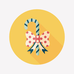 Christmas candy cane flat icon with long shadow,eps10