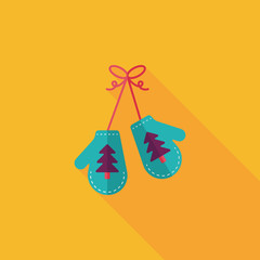 gloves flat icon with long shadow,eps10