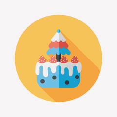 Christmas cake flat icon with long shadow,eps10