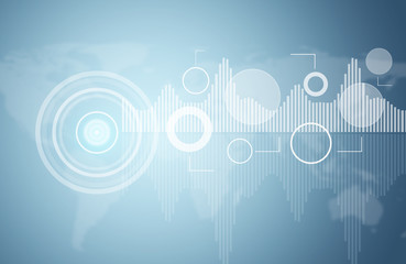 Graphs, circles and world map