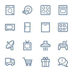 Home appliances web icons set