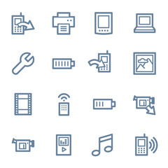 Mobile content web icons set