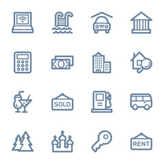 Travel web icons set