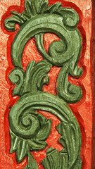 Obraz na płótnie Canvas Detail wood carved rose