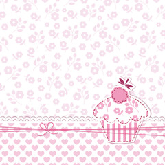 Baby girl shower with cupcake