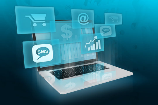 Modern business and shopping online.