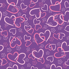 Seamless background of hearts.