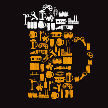 beer icons like a beer glass eps10