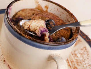 Blueberry  Microwave Muffin in mug