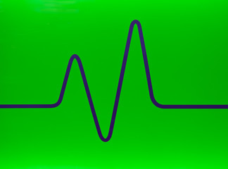 Grüne Fläche mit einer dunkelblauen grafischen Linie