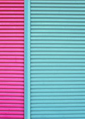 Steel door pink blue