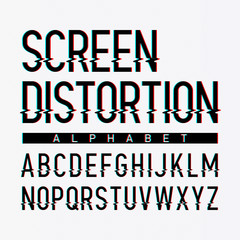 Screen distortion alphabet