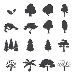 trees icon set