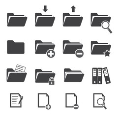 vector folder icon set