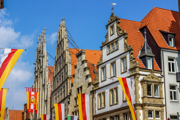 Obraz premium old monumental facades at Prinzipalmarkt in Munster, Germany