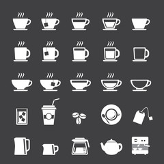 Coffee cup and Tea cup icon set