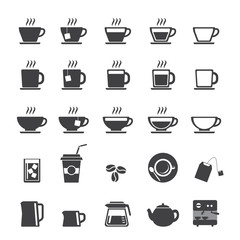 Coffee cup and Tea cup icon set